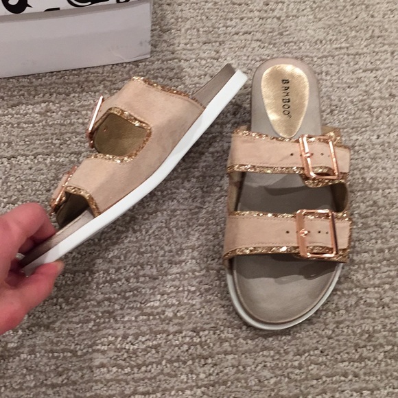 glitter sliders rose gold